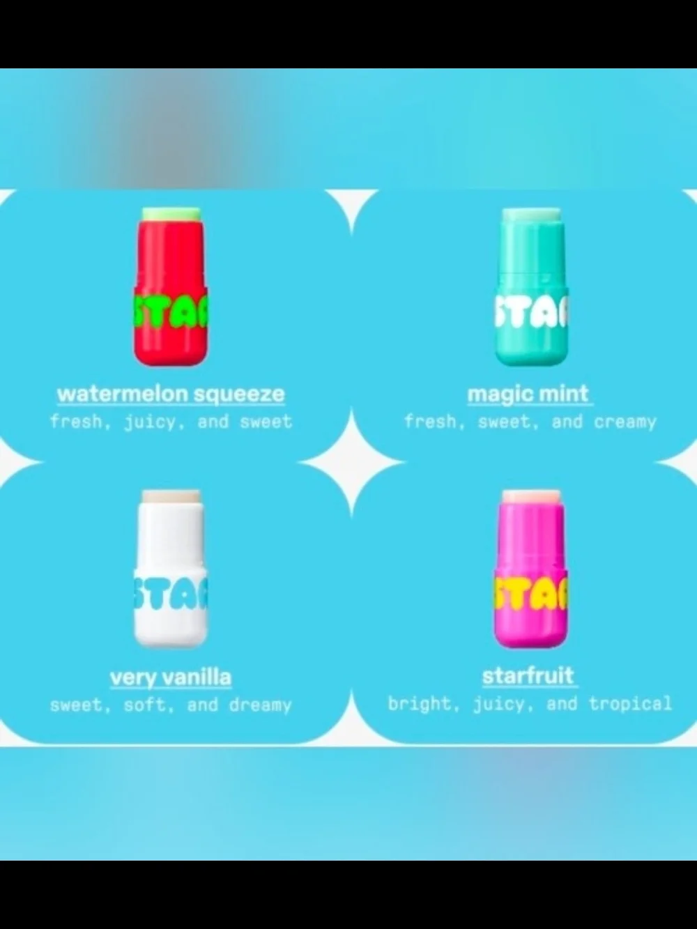 Star Balm Very Vanilla & Starfruit Lip Balm Duo - 0.15 Oz BNIB